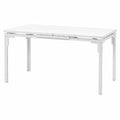 Tavolo da Giardino Estensibile 180/240x90 cm per 10 Persone con Gambe in Acciaio e Piano in Polietilene Effetto Legno, Modello Thomas XL (Bianco)
