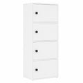 Scaffale in legno bianco 40x24x102 cm - ripiani moderni con ante per soggiorno e ufficio, versatile e resistente all'umidità