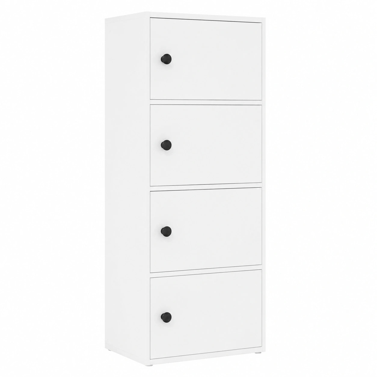 Scaffale in legno bianco 40x24x102 cm - ripiani moderni con ante per soggiorno e ufficio, versatile e resistente all'umidità