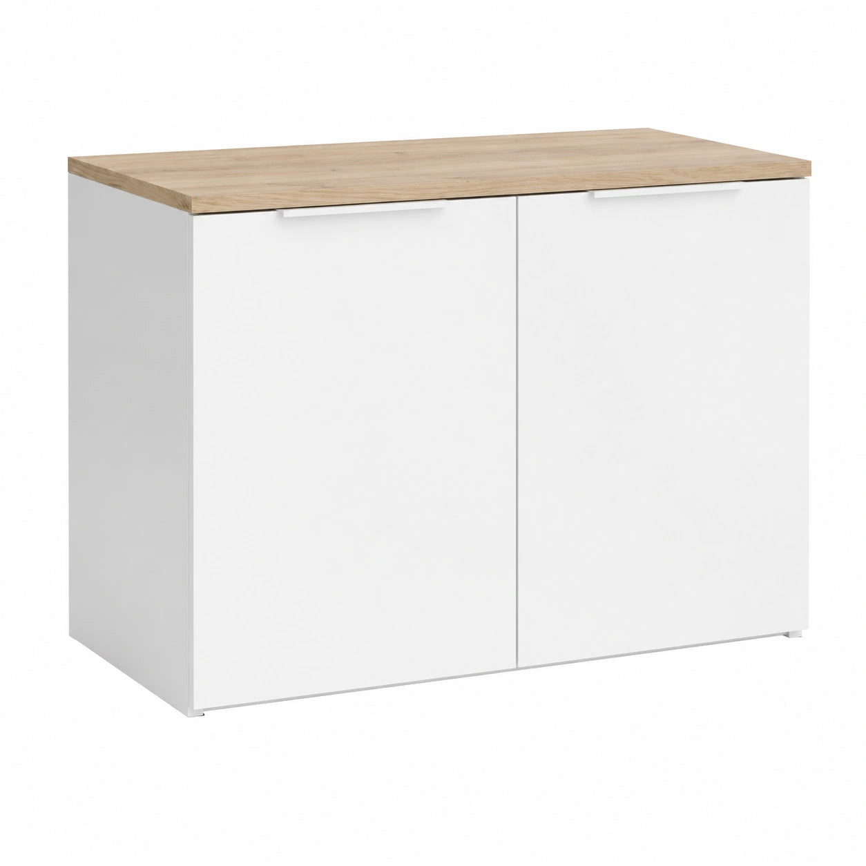 Credenza Vicco Wido, Bianco/Sonoma, 80x50 cm, con 2 Ante, Perfetta per Abiti e Articoli Domestici