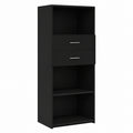 Credenza Moderna Nera in Legno Multistrato 50x42,5x124 cm