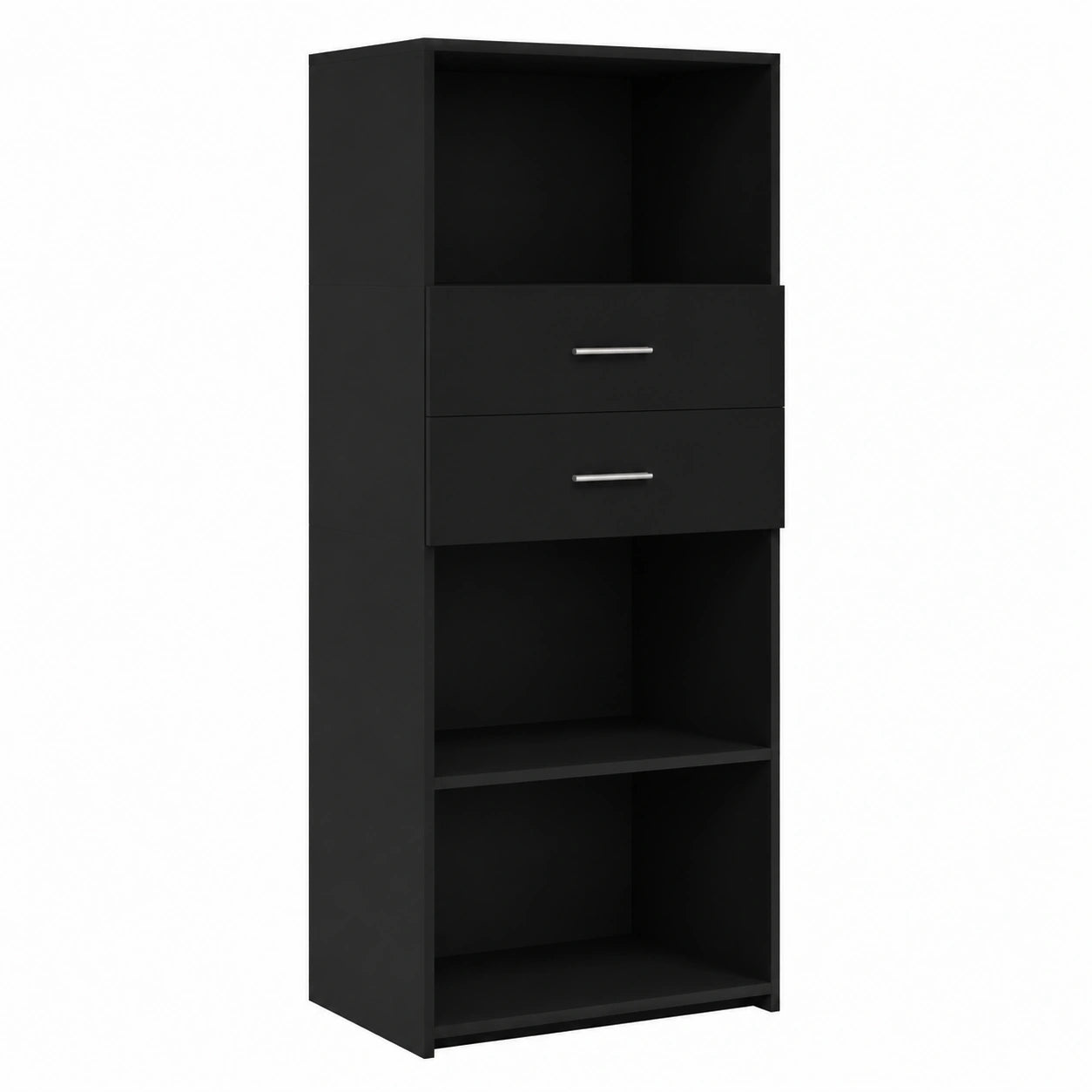 Credenza Moderna Nera in Legno Multistrato 50x42,5x124 cm