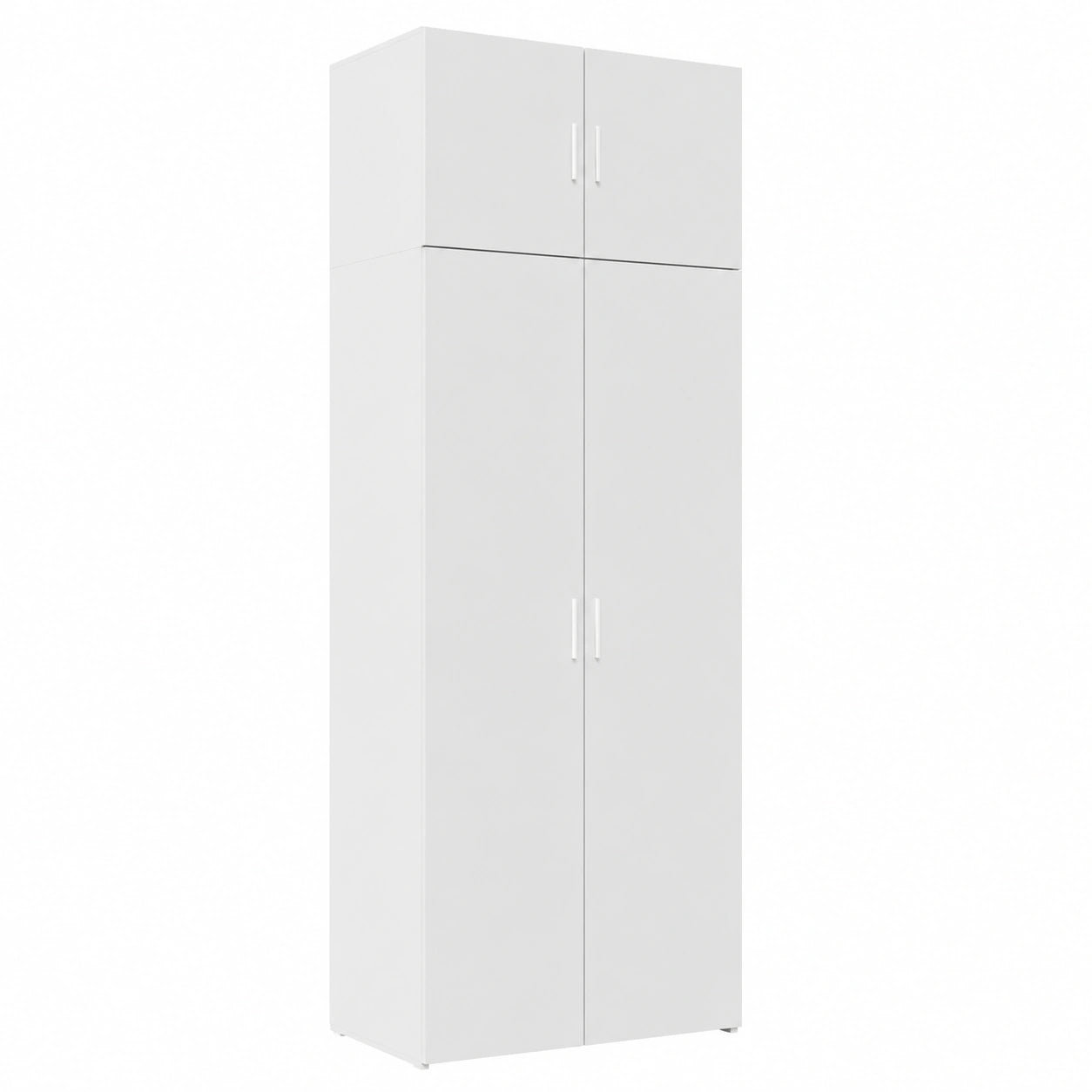 Armadio da Bagno in Truciolato Bianco 70x42,5x225 cm con Ripiani