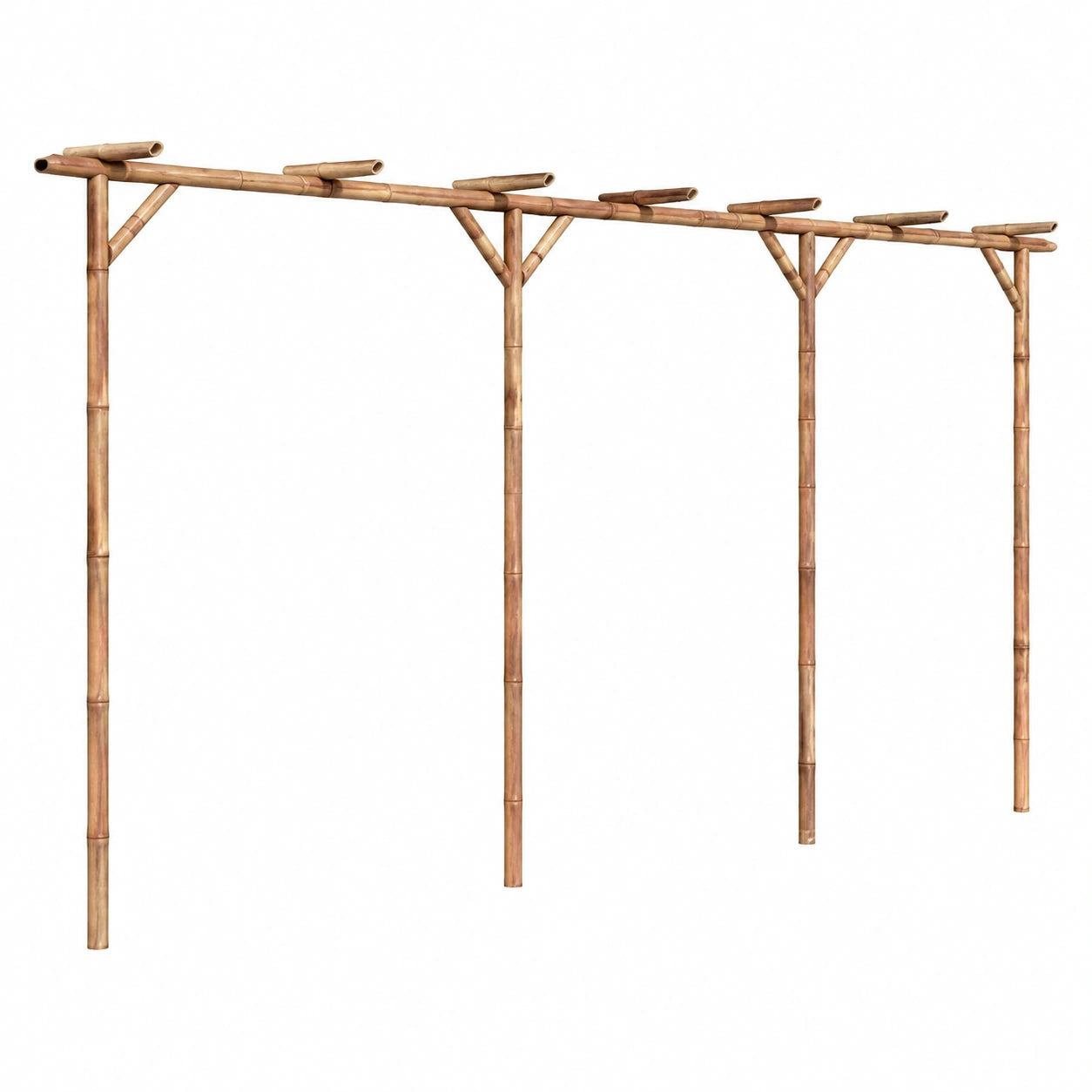 Pergolato in Bambù 385x40x205 cm per Giardino e Terrazza