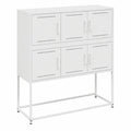 Credenza Moderna in Acciaio Bianco 100x39x107 cm