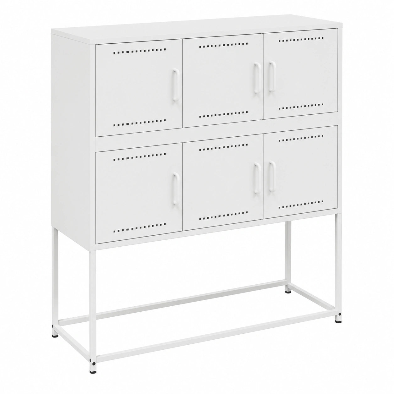 Credenza Moderna in Acciaio Bianco 100x39x107 cm