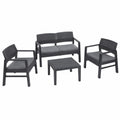 Set Salotto Kilimangiaro in Antracite con Divano, Poltrone e Tavolino