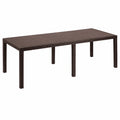 Tavolo estensibile Roma da giardino, effetto rattan, Made in Italy, 150-220x90x72 cm, Marrone