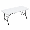 Tavolo da Buffet Pieghevole VOUNOT con Maniglia, Ideale per Campeggio e Giardino, Bianco 180x75x72 cm