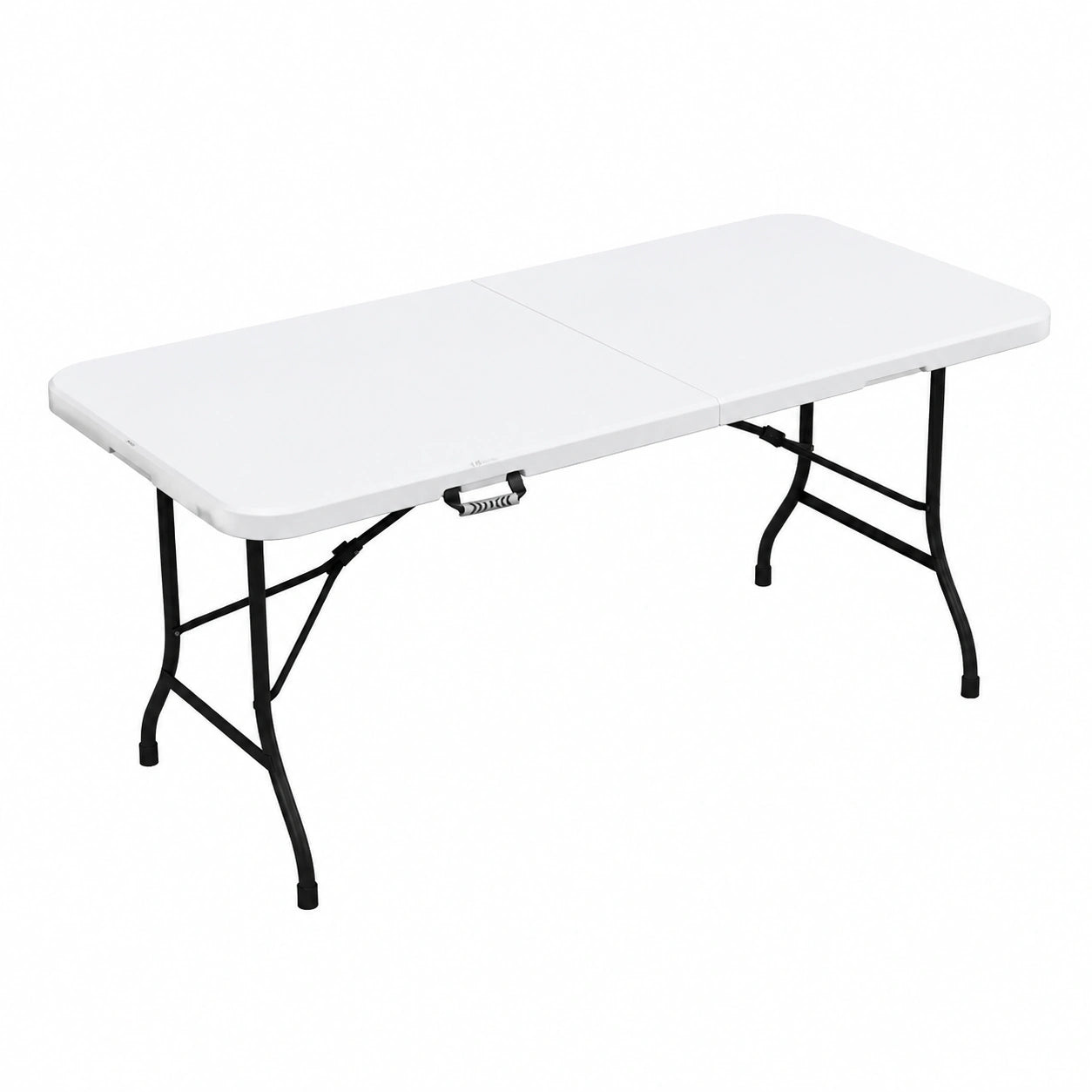 Tavolo da Buffet Pieghevole VOUNOT con Maniglia, Ideale per Campeggio e Giardino, Bianco 180x75x72 cm