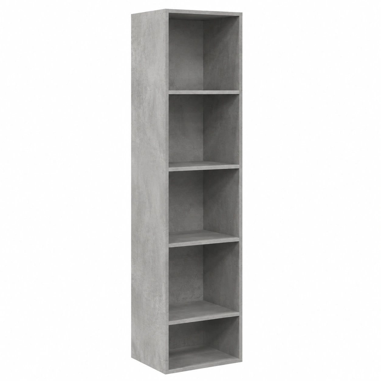 Scaffale Alto in Legno Multistrato Grigio Cemento 40x30x189 cm