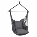 Sedia Amaca SONGMICS con Cuscini, Catena Robusta, Capacità 150kg, Uso Interno ed Esterno, Colore Grigio