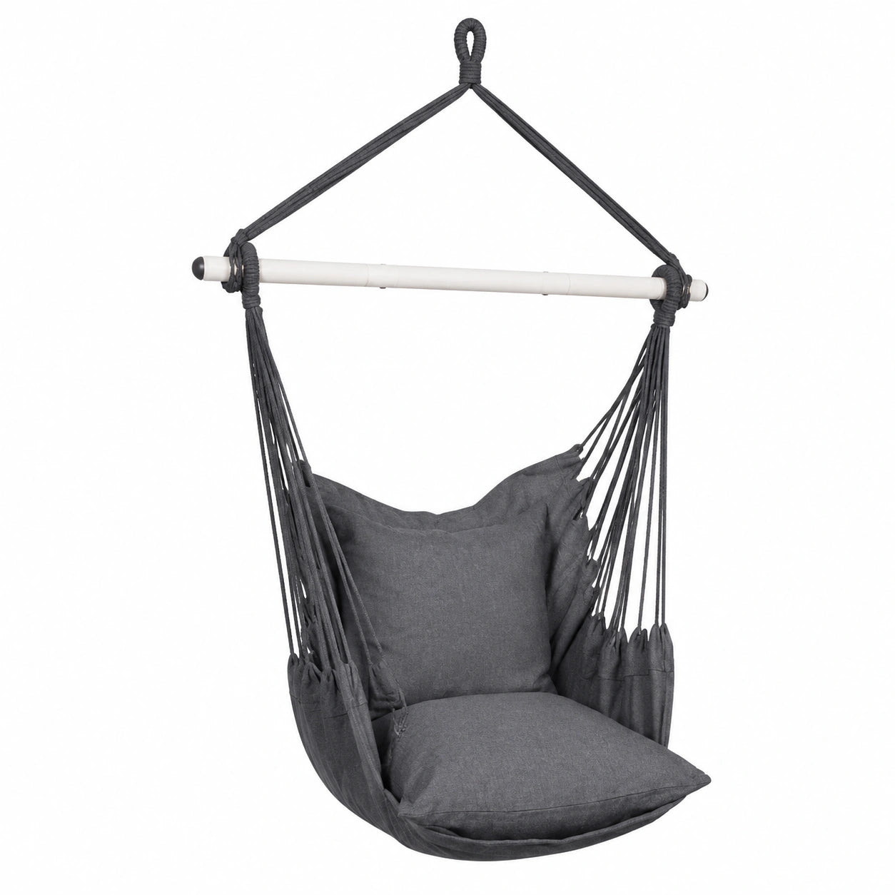 Sedia Amaca SONGMICS con Cuscini, Catena Robusta, Capacità 150kg, Uso Interno ed Esterno, Colore Grigio