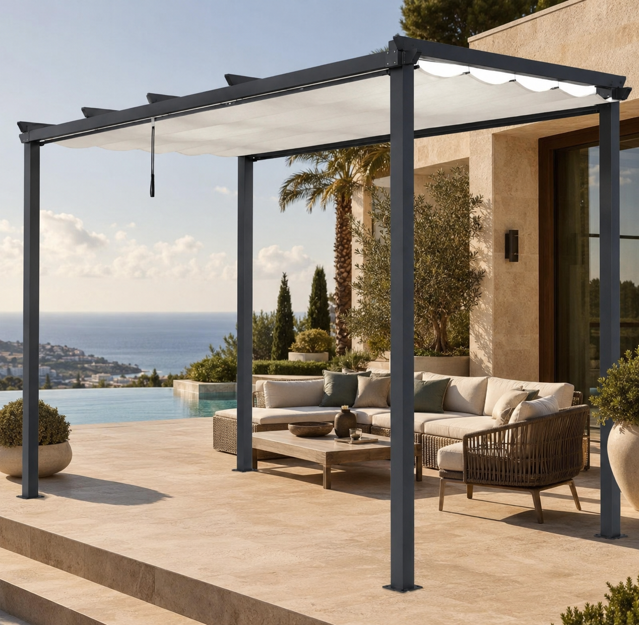 Pergola Azores 3x4 m con Telo Scorrevole