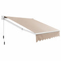 Tenda da Sole Avvolgibile con Struttura in Alluminio e Protezione UV, Impermeabile, 295x250 cm, Beige