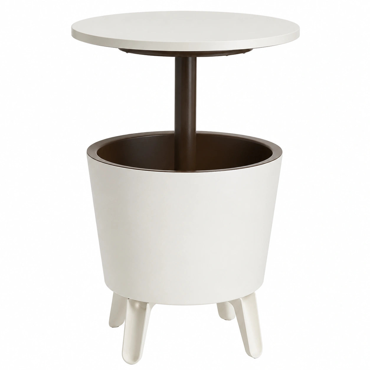 Keter Cool Bar: Tavolino da Caffè Regolabile in Plastica, Bianco e Marrone