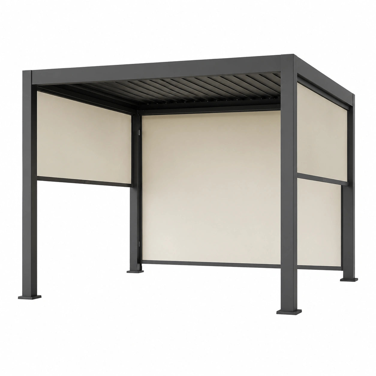 Tenda laterale oscurante in Textilene per pergola bioclimatica ecru 3x2,5 m
