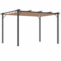 Gazebo da Giardino 3x4m con Copertura Regolabile e Struttura in Alluminio, Grigio e Marrone