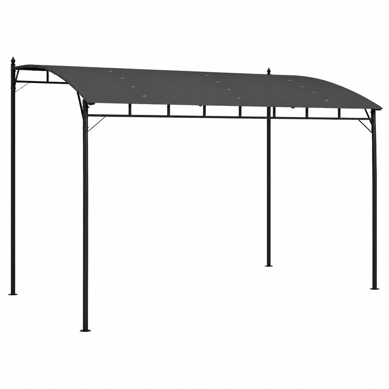 Gazebo da Giardino in Metallo e Poliestere 400x300 cm Grigio Antracite con Sistema di Drenaggio
