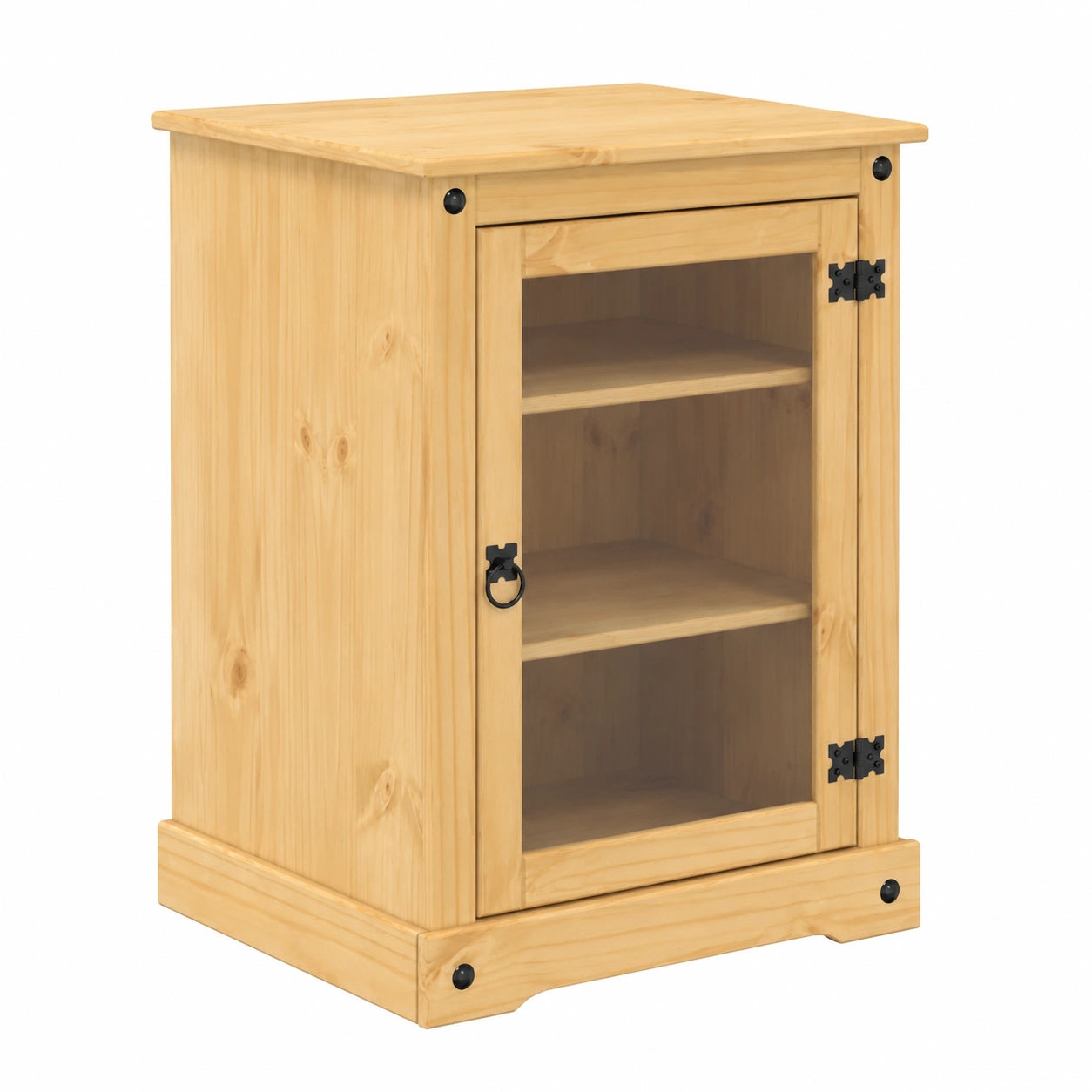 Carrello Multimediale in Legno di Pino 60x50x82 cm con Spazio per Dischi