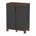 Armadio multiuso per esterni e interni, 2 ante, 2 ripiani, antracite, 68x37x90 cm