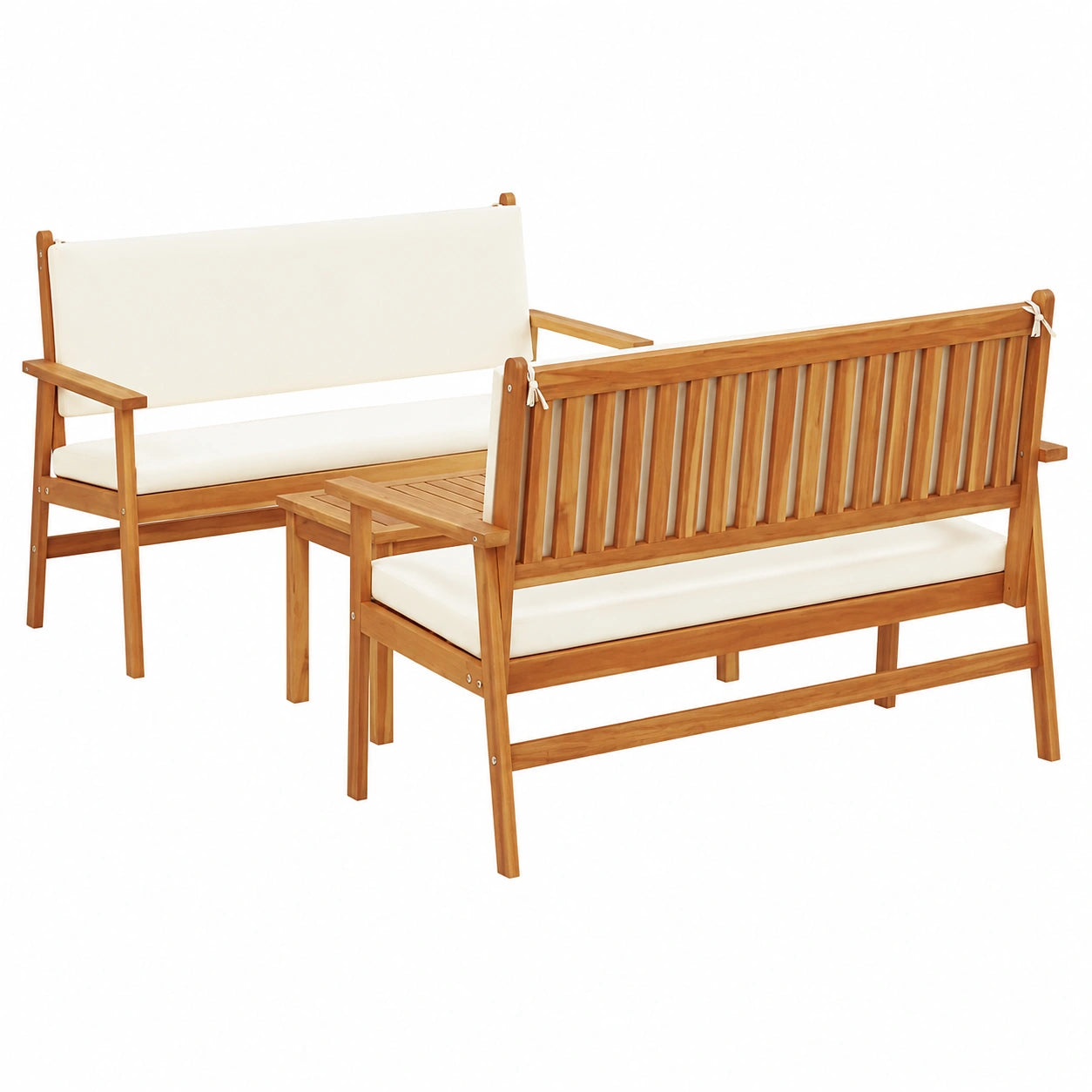Set Divano da Giardino 3 Pezzi Marrone, Divano Moderno e Confortevole per Terrazza e Balcone, Resistente alle Intemperie