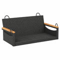 Altalena da Giardino in Polyrattan Nera 109x62x40 cm